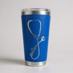 Stitched S&L Lasered Personalized Nurse Tumbler 20 oz Stainless Steel with Stethoscope & Name - Custom Laser‑Engraved - Doctor Gift, Medical Assistant Tumbler - Image 4