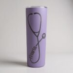 Stitched S&L Lasered Personalized Nurse Tumbler 20 oz Stainless Steel with Stethoscope & Name - Custom Laser‑Engraved - Doctor Gift, Medical Assistant Tumbler - Image 5