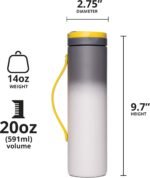 Elemental Iconic Stainless Steel Water Bottle with Straw - 20 oz Leak Proof Triple Wall Insulated Water Bottles for Travel and Sports - Reusable Gym Water Bottle with 2 Straws - Lightning Storm - Image 3