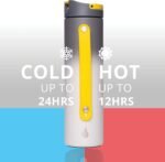 Elemental Iconic Stainless Steel Water Bottle with Straw - 20 oz Leak Proof Triple Wall Insulated Water Bottles for Travel and Sports - Reusable Gym Water Bottle with 2 Straws - Lightning Storm - Image 4