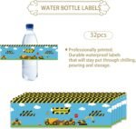 32pcs Construction Birthday Water Bottle Labels, Excavator Water Bottle Stickers, Construction Stickers for Baby Shower Party Decoration - Image 3