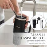 40 oz Insulated Travel Tumbler with Handle & Straw – Double Wall Vacuum Stainless Steel Tumbler, Reusable Large Coffee Mug, Cold & Hot Drink Tumbler with Lid - Image 3