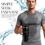 40 oz Insulated Travel Tumbler with Handle & Straw – Double Wall Vacuum Stainless Steel Tumbler, Reusable Large Coffee Mug, Cold & Hot Drink Tumbler with Lid - Image 8