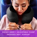 Cabeau Airplane Travel Pillow for Long Flights - Evolution S3 - Supportive Memory Foam with Seat Straps to Secure Your Head and Neck and Provides 360° Support (Jet Black) - Image 6