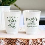 A Tini Bit Older Cups - Personalized Shatterproof Plastic Drinkware for Martini Birthday - Reusable Party Glasses for Cocktails & Celebrations - Custom Frosted Tumbler (Dirty/Olive Martini) - Image 4