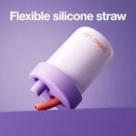 CHAKO LAB Kids Water Bottle with Carrying Rope and Straps | Vacuum Insulated Stainless Steel 16oz for School and Trvels | Two Travel Carrying Options | Taro purple - Image 4