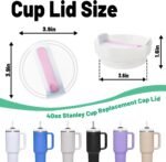 40 OZ Tumbler Lid Replacement Fit for Stanley Cup, 2 Pack Clear Replacement Lids Fit for Stanley Travel Tumbler, Spill Proof Tumbler Covers for Stanley Cup Accessories (Clear - Pink) - Image 3