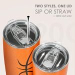 SANDJEST Basketball Tumbler 20oz Stainless Steel Insulated, Travel Coffee Cup, Sport Tumblers Gifts for Basketball Lovers, Men Women, Coach, Birthday, Christmas - Image 6