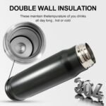 304 Stainless Steel Bullet Tumbler Shape Water Bottle 17 oz 500 ml Double Wall Vacuum Insulated Coffee Mug Insulated Flask Cup for Hiking Traveling - Image 5