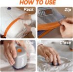Vacuum Storage Bags with Rechargeable Cordless Pump,21 Pack 3 Size Compression Packing Cubes Seal Bags, Space Saver for Clothes and Clothing Blankets Organization Space Saving - Image 6