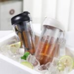 watchget Cold Brew Coffee Maker Travel Tumbler with Soft Silicone Handle Portable Iced Coffee & Tea Infuser with Airtight Lid Cold Brew Travel Cup 17oz/500ml black - Image 4