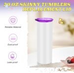 YBB 24 Pcs 20 oz Skinny Tumbler Replacement Lids, Multi-colored Spill Proof Splash Resistant Tumbler Cup Lids Cover - Image 4