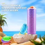 YBB 24 Pcs 20 oz Skinny Tumbler Replacement Lids, Multi-colored Spill Proof Splash Resistant Tumbler Cup Lids Cover - Image 5