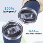 20 oz Tumbler Replacement Lids 2 Pack,Fit of Inner Diameter 3.23 to 3.25 INCH Tumbler Cup,Spill Proof Splash Resistant Tumbler Lids Silicone Sliding Covers BPA-free - Image 4