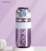 TKK Kids Water Bottle for School with Silicone Straw & Build-in Carrying Handle, Spill-Proof Lid, 18 oz Bottle, Dishwasher Safe, Leak-Proof Locking Lid for Outdoor Sports, School Backpack, Purple - Image 7