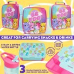 Get Trend Care Bears Lunch Bag, Lunch Box, Water Bottle for Kids 3 Piece Set Bento Box, Insulated Snack Container, Meal Holder Gifts for Kids (Multi Care Bears) - Image 3
