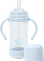 green sprouts® Glass & Sprout Ware® Sip & Straw 5oz., 6mo+, Plant-Plastic, Platinum-Cured Silicone, Dishwasher Safe, Grows with Baby, Tested for Hormones, 5oz, Light Blueberry - Image 3