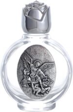 KOMI 12PCS Glass Holy Water Bottle 0.5 floz Mini Holy Water Container with Embossed St Michael the Archangel Religious Empty Travel Bottle Church Catholic Gifts - Image 3