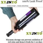 Wine Saver Pump with 6 Vacuum Stoppers，Wine Stopper, Wine Preserver, Wine Pump and Wine Vacuum Stopper are Black，Reusable Bottle Sealer Keeps Wine Fresh, Ideal Wine Accessories Gift - Image 5