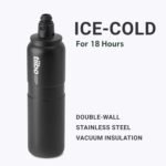 tiibo Vacuum Insulated Stainless Steel Bike Water Bottle, Double Wall, No-Squeeze, Fast Flow Sport Nozzle, Designed for Cycling, Biking, Fitness & Sports, Fits Most Bike Cages (Black, 23OZ) - Image 3