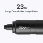 tiibo Vacuum Insulated Stainless Steel Bike Water Bottle, Double Wall, No-Squeeze, Fast Flow Sport Nozzle, Designed for Cycling, Biking, Fitness & Sports, Fits Most Bike Cages (Black, 23OZ) - Image 5