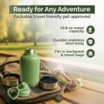 Portable Water Bottle & Feeder Bowl: Durable 2-in-1 Travel Solution with Stainless Steel, eco-Friendly Design, and Compact Portability. Perfect for Hydrating Pets on The go - Image 4