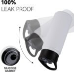 16 oz Insulated Water Bottle for School, Straw & Spout Lid, Keep Cold 24H, Spill Proof, BPA-Free, Double Wall Stainless Steel Kids Water Bottles for Sports, Gym, Travel, White - Image 4