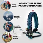 Insulated Water Bottle 32 oz, Triple Wall Vacuum Stainless Steel (Cold for 48 Hrs), Leak Proof & Non-BPA, Modern Water Flask Jug with Paracord Handle & Straw Spout Lids, Cyan Blue - Image 5