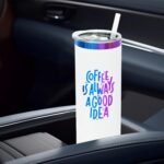 20 oz Skinny Tumblers Bulk, Stainless Steel Insulated Tumbler with Lids and Straws, Slim Double Wall Powder Coated Travel Coffee Mugs, Reusable Cup for Hot and Cold Drinks (White,1 pack) - Image 6