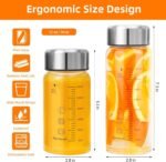 Glass Juice Bottles 4 Pack 12 oz - Wide Mouth Glass Water Bottles with Lids - for Juicing, Smoothies, Milk, Protein, BPA Free, Reusable, Stainless Steel Lids, Leak Proof, Shaker bottle (400 ml) - Image 3