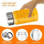 Glass Juice Bottles 4 Pack 12 oz - Wide Mouth Glass Water Bottles with Lids - for Juicing, Smoothies, Milk, Protein, BPA Free, Reusable, Stainless Steel Lids, Leak Proof, Shaker bottle (400 ml) - Image 4