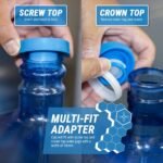 TERA PUMP 2PK - TRRWC02 Reusable No-Splash Cap for 48mm Screw Top/Snap on Crown Top (needs to remove inside white ring) 3 & 5 Gallon bottles and water dispensers with probes - Image 4