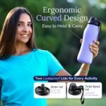 Insula Stainless Steel Water Bottle with Spout & Straw lid, BPA Free & Leakproof, Double Walled Vacuum Insulated water bottle for Sports, Bike, Travel & Hiking (Ocean Blue, 24 Oz) - Image 6