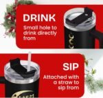 34HD Salem Witch Tumbler 40oz with Handle and Straw, Spooky Festive Moon Vacuum Insulated Cup - Laser Engraved Birthday Festive Gift for Him Her & Book Lovers - Image 4