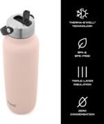 S'well Recycled Stainless Steel Explorer with Flip Straw Lid and Handle, 40oz, Himalayan Salt, Triple Layered Vacuum Insulated Containers Keeps Drinks Cold for 54 Hours and Hot for 12 - Image 4