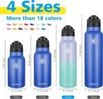 Han's Bottle Sports Water Bottle - 24 Oz, Straw Lid, Leak Proof, Vacuum Insulated Stainless Steel, Double Walled, Thermo Mug,Lilac green - Image 3