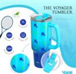 YOME 40 oz Sea Turtle Tumbler with Handle and Flip Straw for Women | Stainless Steel Insulated Water Bottle | Keeps Drinks Cold | Dishwasher Safe | Cupholder Friendly | Gift Gym Travel Yoga - Image 9