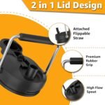 Jmoe USA Improved Jug Lid for Yeti Half Gallon and One Gallon Rambler Jugs | 2 in 1 Replacement Lid | Large Chug Spout and Leakproof Flip Straw | BPA Free Plastic | Includes 4 Straws - Image 4