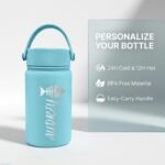 Personalized Kids Water Bottle with Name, 18 oz Custom Engraved Stainless Steel Bottle, 25 Icons & 14 Fonts, Double Wall Insulated BPA-Free Leakproof Water Cup, Valentines & Birthday Gifts - Image 4