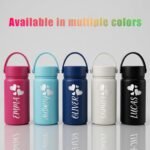 Personalized Kids Water Bottle with Name, 18 oz Custom Engraved Stainless Steel Bottle, 25 Icons & 14 Fonts, Double Wall Insulated BPA-Free Leakproof Water Cup, Valentines & Birthday Gifts - Image 6