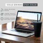 STRATA CUPS Classsic Black Tumblers with Lids (12 pack) - 16oz Colored Acrylic Cups with Lids and Straws | Double Wall Matte Plastic Bulk Tumblers With FREE Straw Cleaner! Customizable DIY Gifts - Image 4