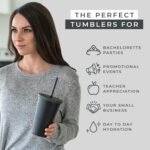 STRATA CUPS Classsic Black Tumblers with Lids (12 pack) - 16oz Colored Acrylic Cups with Lids and Straws | Double Wall Matte Plastic Bulk Tumblers With FREE Straw Cleaner! Customizable DIY Gifts - Image 5