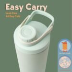 Paradise Shaker Bottle 24 oz, Insulated Stainless Steel Protein Shaker, Dishwasher Safe, with Lid Brush & Protective Boot, Leakproof Twist-Off Chug Cap, Sage Green, Tahoe Mist - Image 4