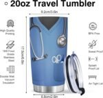 Shqiueos Funny Nurse Christmas Gifts for Women Men Coffee Tumbler Cup 20oz, Nurses Week Appreciation Gift, Birthday Gifts for Nicu & School Nurse Practitioner Present Water Bottle - Image 6