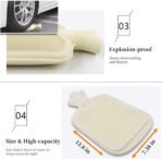 Hot Water Bag Hot Water Bottle 2 Liter Heat Up and Refreezable Hot Cold Pack with Knit Cover for Pain Relief Hot Cold Therapy, Nordic Deer - Image 4