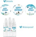 32 Pcs Sea Animal Happy Birthday Water Bottle Labels, Under The Sea Birthday Water Bottle Labels, Ocean Animal Waterproof Wrappers for Kids, Ocean World Themed Baby Shower Party Decorations - Image 4