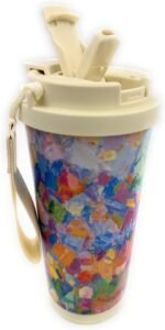 Insulated Tumbler 18 oz Stainless Steel Mug Autumn Colors Double Wall Water Bottle with Double Opening Lid and Portable Strap Fashional Travel Mug Coffee Cup - Image 4