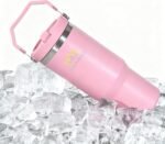 30oz Insulated Stainless Steel Tumbler with Leak-Proof Spout Lid & Straw With handle- Double Wall Vacuum Mug for Coffee, Travel Cup, Bottle for Men, Women, Kids, Gifts, Office, Gym, School (Pink) - Image 6