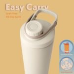 Paradise Shaker Bottle 24 oz, Insulated Stainless Steel Protein Shaker, Dishwasher Safe, with Lid Brush & Protective Boot, Leakproof Twist-Off Chug Cap, Warm Gray, Joshua Dusk - Image 4