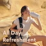 Paradise Shaker Bottle 24 oz, Insulated Stainless Steel Protein Shaker, Dishwasher Safe, with Lid Brush & Protective Boot, Leakproof Twist-Off Chug Cap, Warm Gray, Joshua Dusk - Image 5